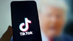 SUQIAN, CHINA - MARCH 27: In this photo illustration, the logo of TikTok is displayed on a smartphone screen on March 27, 2025 in Suqian, Jiangsu Province of China. US President Donald Trump announced on April 4 that he will again postpone enforcement of the TikTok sale-or-ban law for 75 days. (Photo by VCG/VCG via AP )