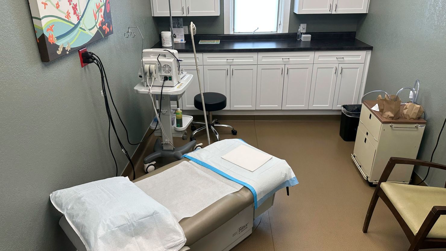 A procedure room at Wellspring Health Access, in Casper, Wyoming, the state's only abortion clinic, on Tuesday, April 8, 2025.