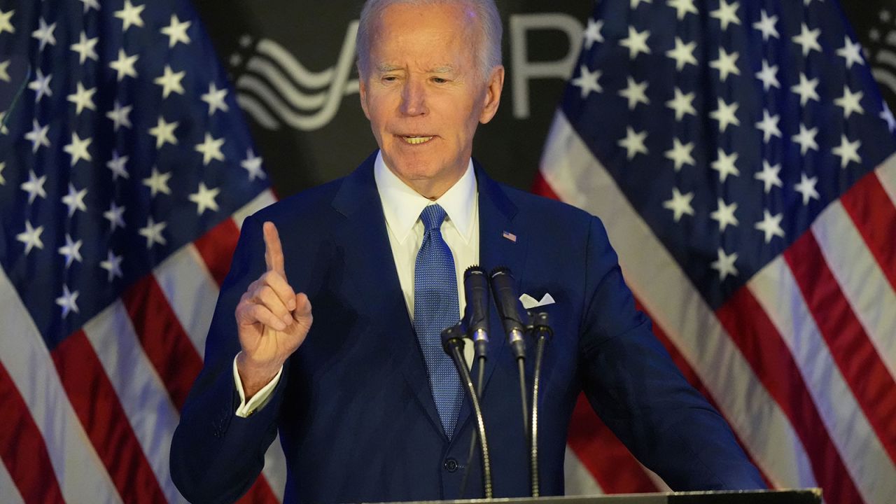 Former President Joe Biden speaks at the Advocates, Councelors, and Representatives for the Disabled conference in Chicago on Tuesday.