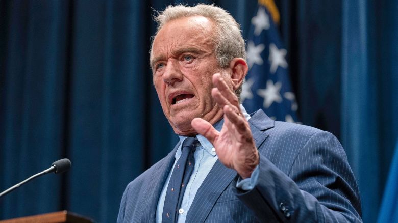 Health and Human Services Secretary Robert F. Kennedy Jr. speaks during a news conference on the Autism report by the CDC at the Hubert Humphrey Building Auditorium in Washington, Wednesday, April 16, 2025. (AP Photo/Jose Luis Magana)