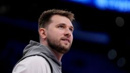 Los Angeles Lakers guard Luka Doncic warms up before Game 2 of an NBA first-round playoff series against the Minnesota Timberwolves in Los Angeles, on April 22, 2025.