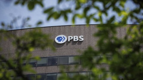 The Public Broadcasting Service (PBS) headquarters is seen on May 2, 2025 in Arlington, VA.