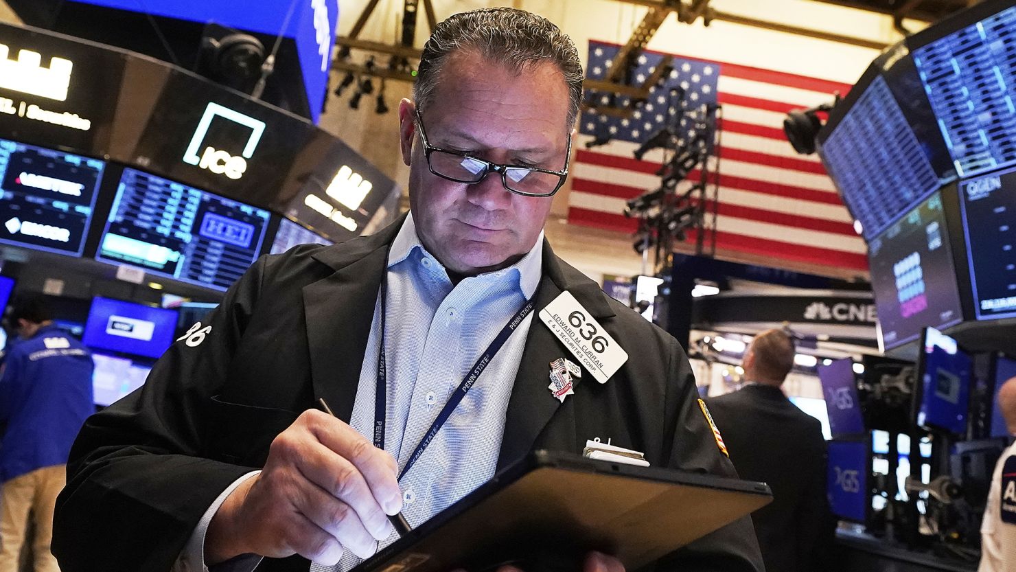 Trader Edward Curran works on the floor of the New York Stock Exchange, Monday, May 5. The S&P 500 snapped its longest winning streak in two decades.