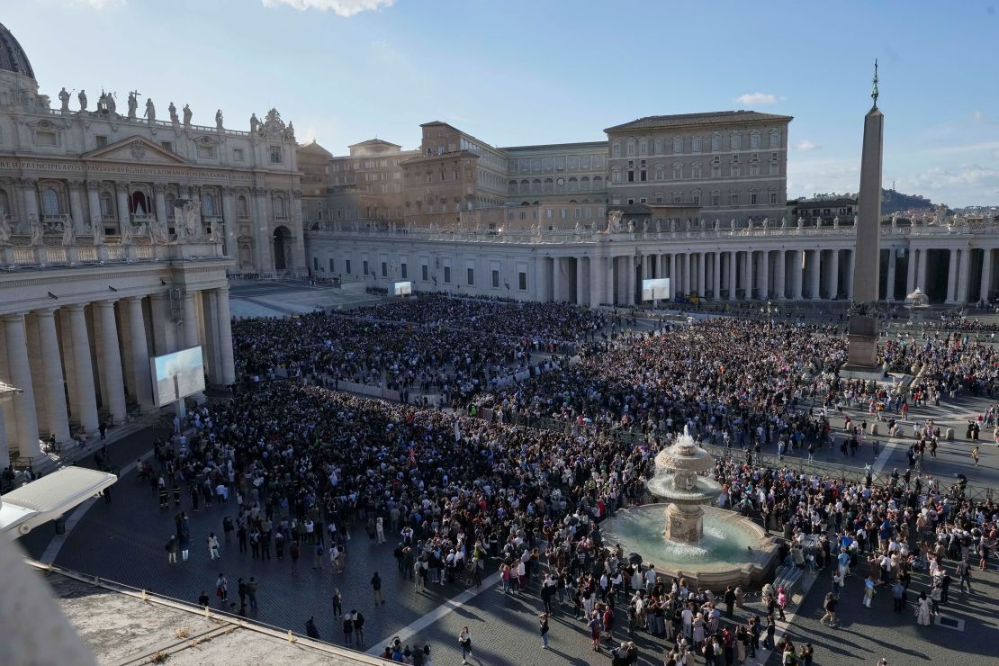 Thousands celebrate at the Vatican as white smoke billows from the chimney of the Sistine Chapel, signaling that a new pope has been chosen on Thursday.