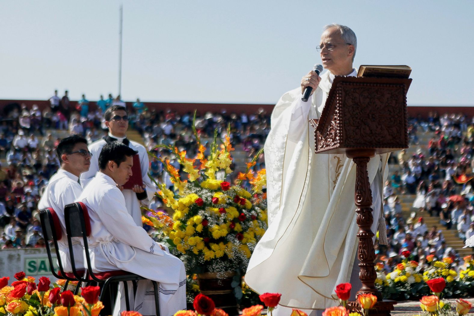 Leo preaches during a Corpus Christi celebration in Chiclayo, Peru, in June 2015.