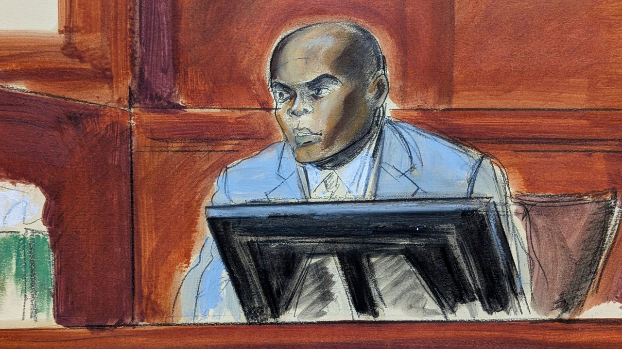 Daniel Phillip testifies on the witness stand on Monday.