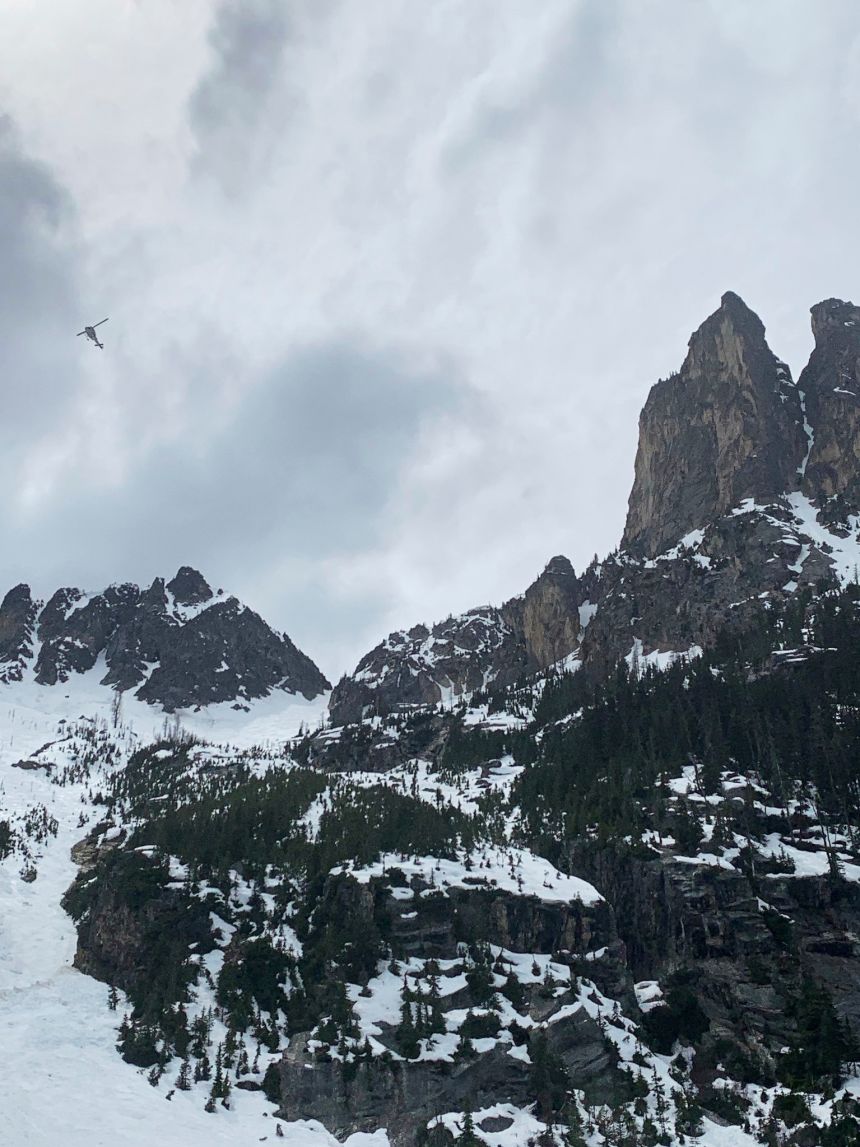 Rescue team members responded to a climbing accident in the North Cascades mountains in Washington on Sunday.