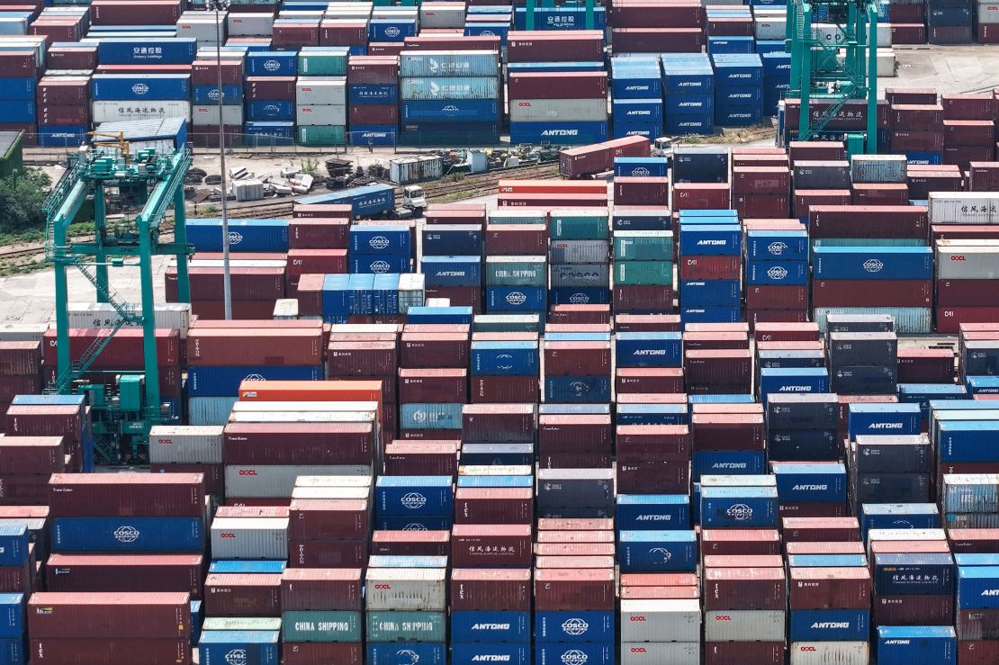 Shipping containers at a terminal in Shanghai, China, on Wednesday.