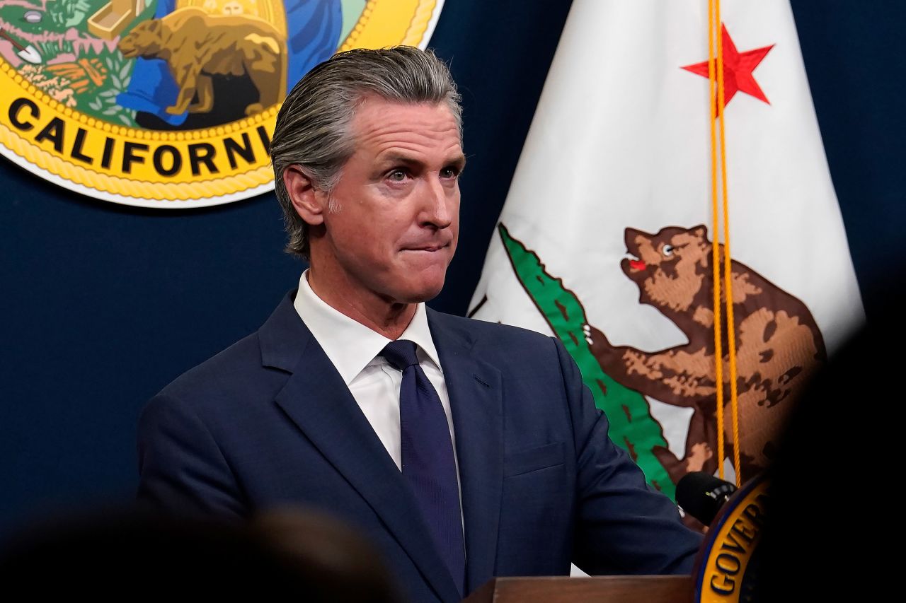 California Gov. Gavin Newsom during a news conference in Sacramento, in May.