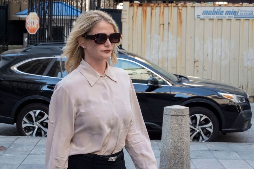 Kerry Morgan arrives at court on Monday.