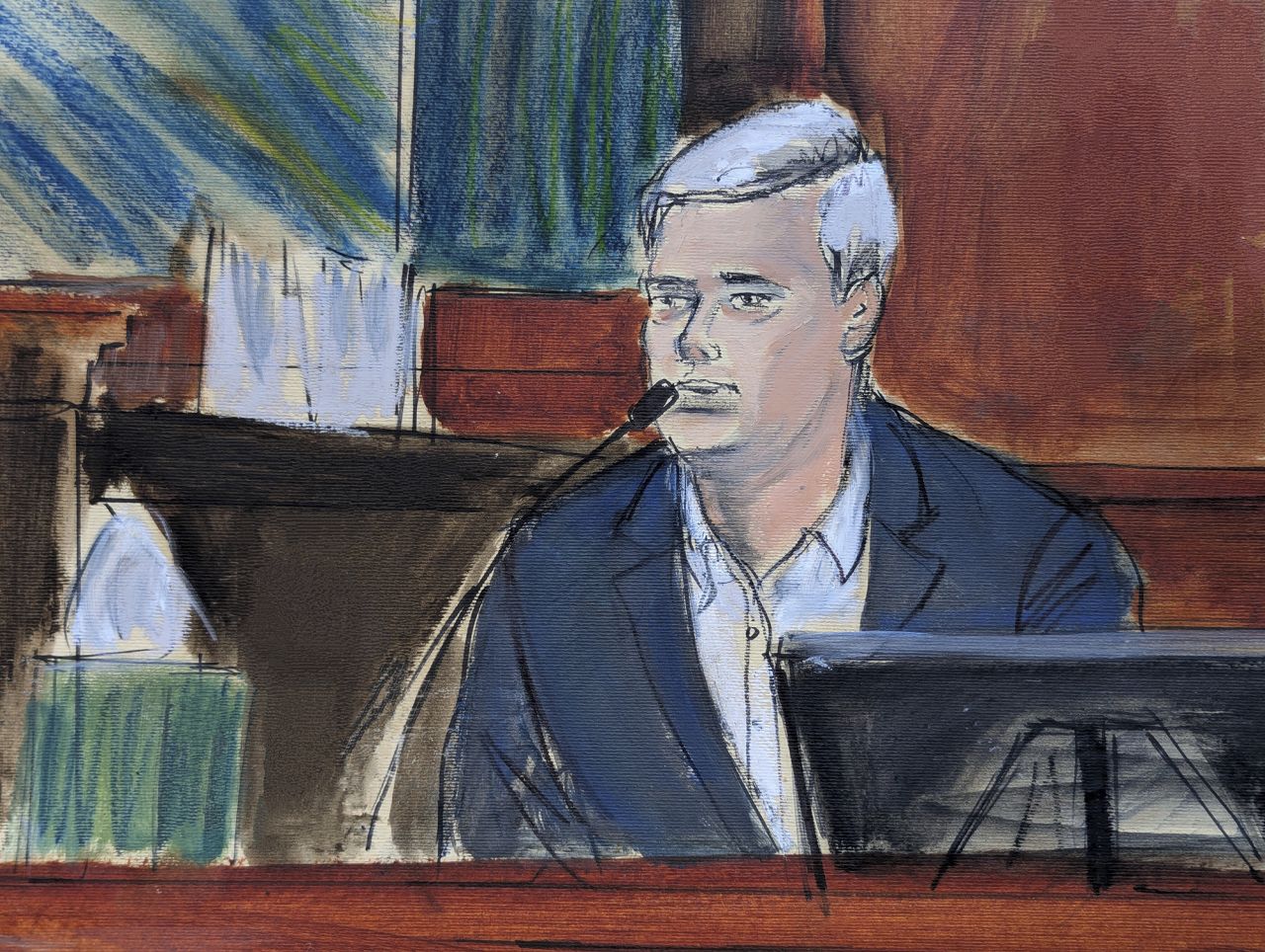 Former assistant to Sean Combs, David James, testifies on the witness stand during Sean