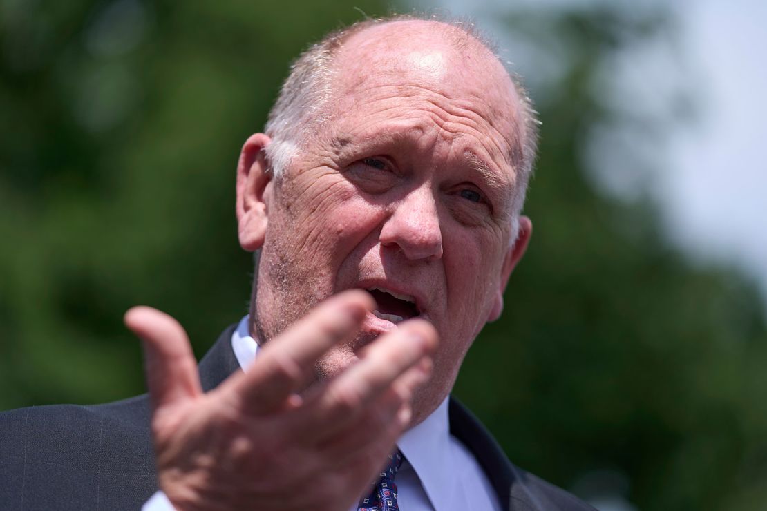 White House border czar Tom Homan speaks with reporters at the White House on Tuesday, May 20, 2025, in Washington.