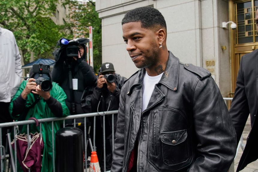 Rapper Kid Cudi, whose real name is Scott Mescudi, leaves federal court after testifying at the trial of Sean "Diddy" Combs in New York on May 22.