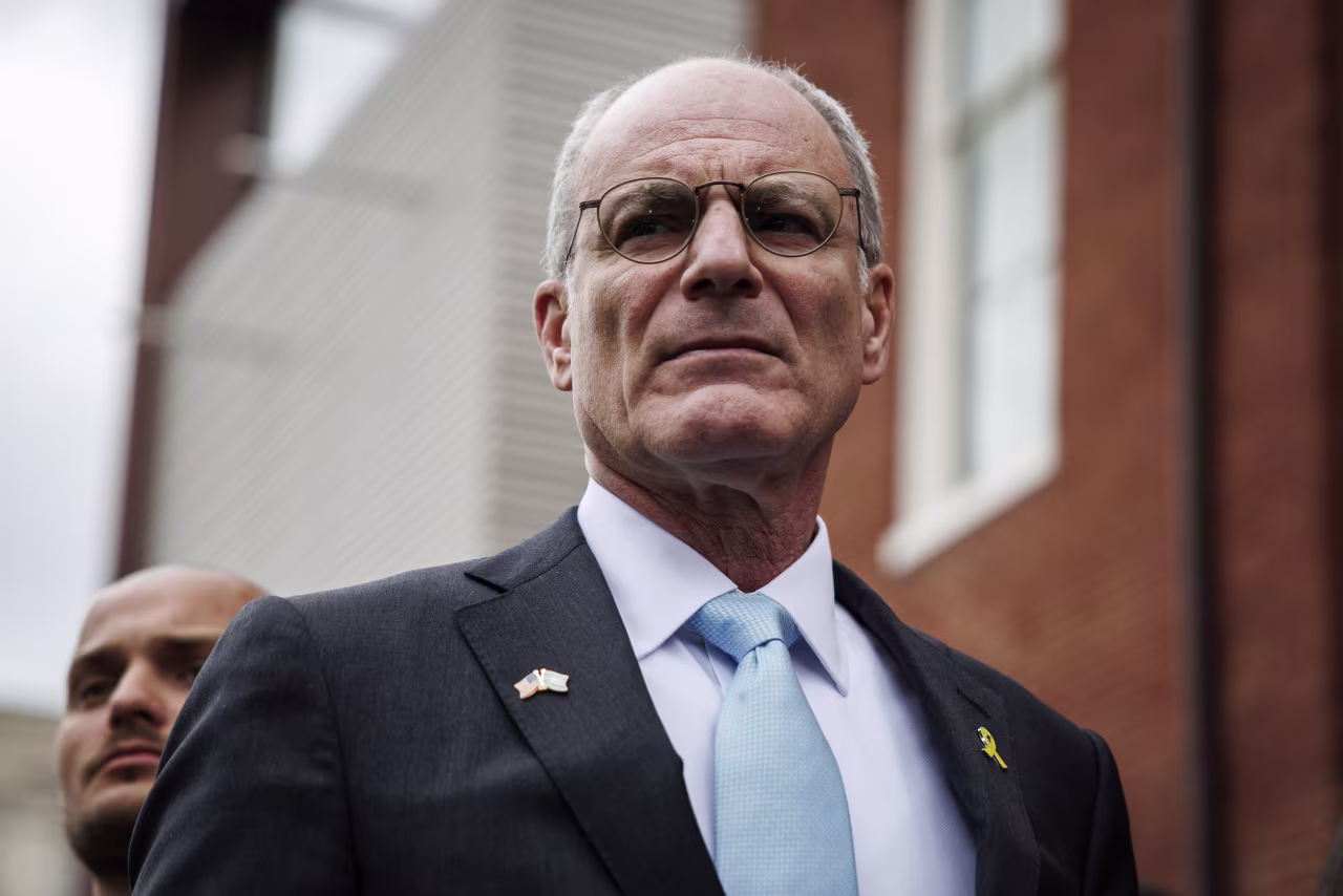 Israel's ambassador to the United States, Yechiel Leiter speaks to the press in Washington, DC on May 22, 2025.
