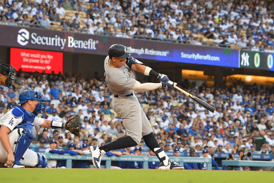 Aaron Judge hit a home run in the first inning.