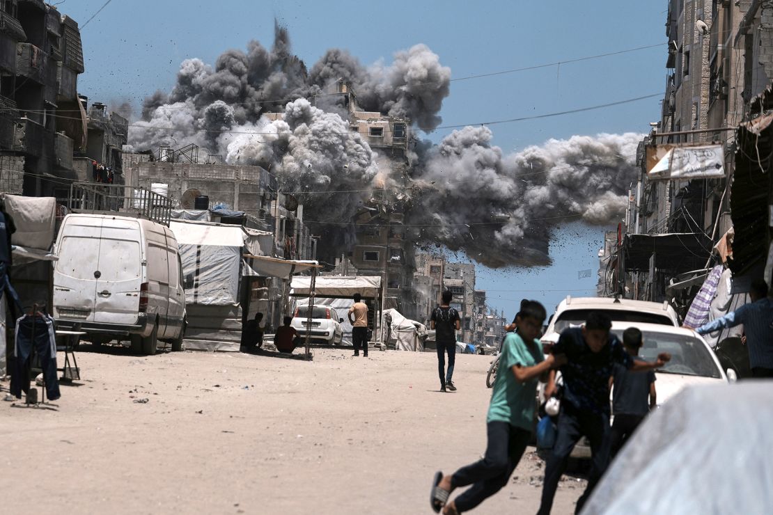 Smoke rises into the sky following the Israeli strike in Gaza city on June 1st.