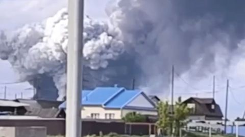 In this photo released by Governor of Irkutsk region Igor Kobzev telegram channel on Sunday, June 1, 2025, plumes of smoke are seen rising over the Belaya air base in the Irkutsk region in eastern Siberia after a Ukrainian drone attack in the Irkutsk region, more than 4,000 kilometers (2,500 miles) from Ukraine. (Governor of Irkutsk region Igor Kobzev telegram channel via AP)