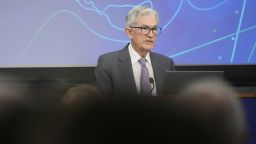 Fed Chair Jerome Powell speaks at the 75th anniversary conference of the Federal Reserve Board's International Finance Division in Washington on June 2.
