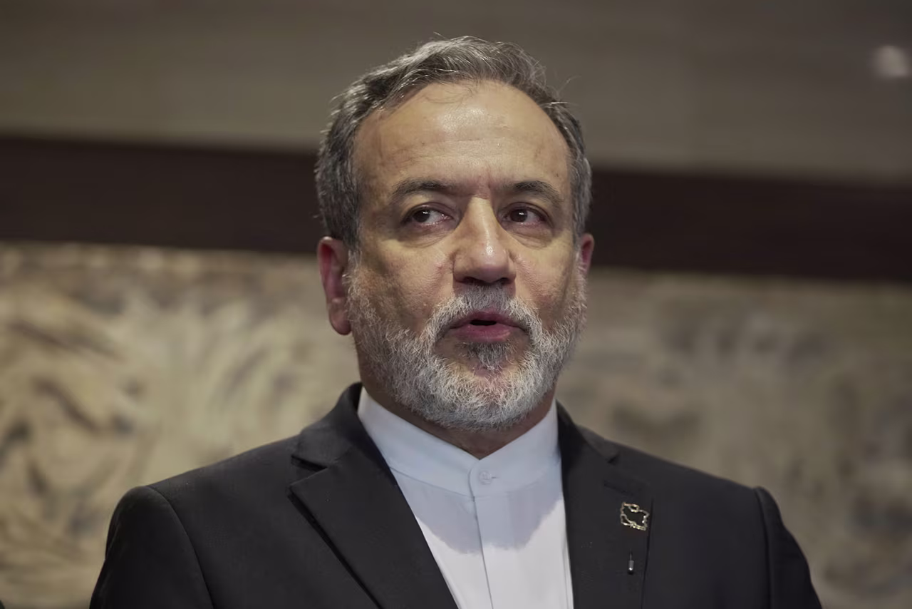 Iranian Foreign Minister Abbas Araghchi speaks to journalists in Beirut, Lebanon on June 3, 2025.