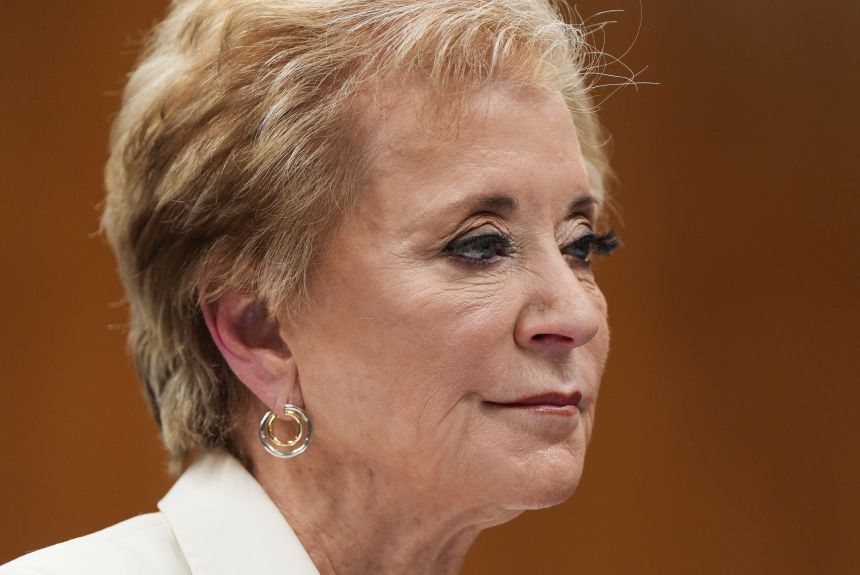 Education Secretary Linda McMahon listens during a Senate Appropriations hearing on June 3, 2025, on Capitol Hill.
