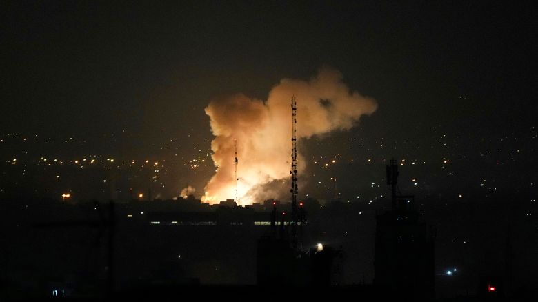Smoke rises up after an explosion in Tehran, Iran, Friday, June 13, 2025.