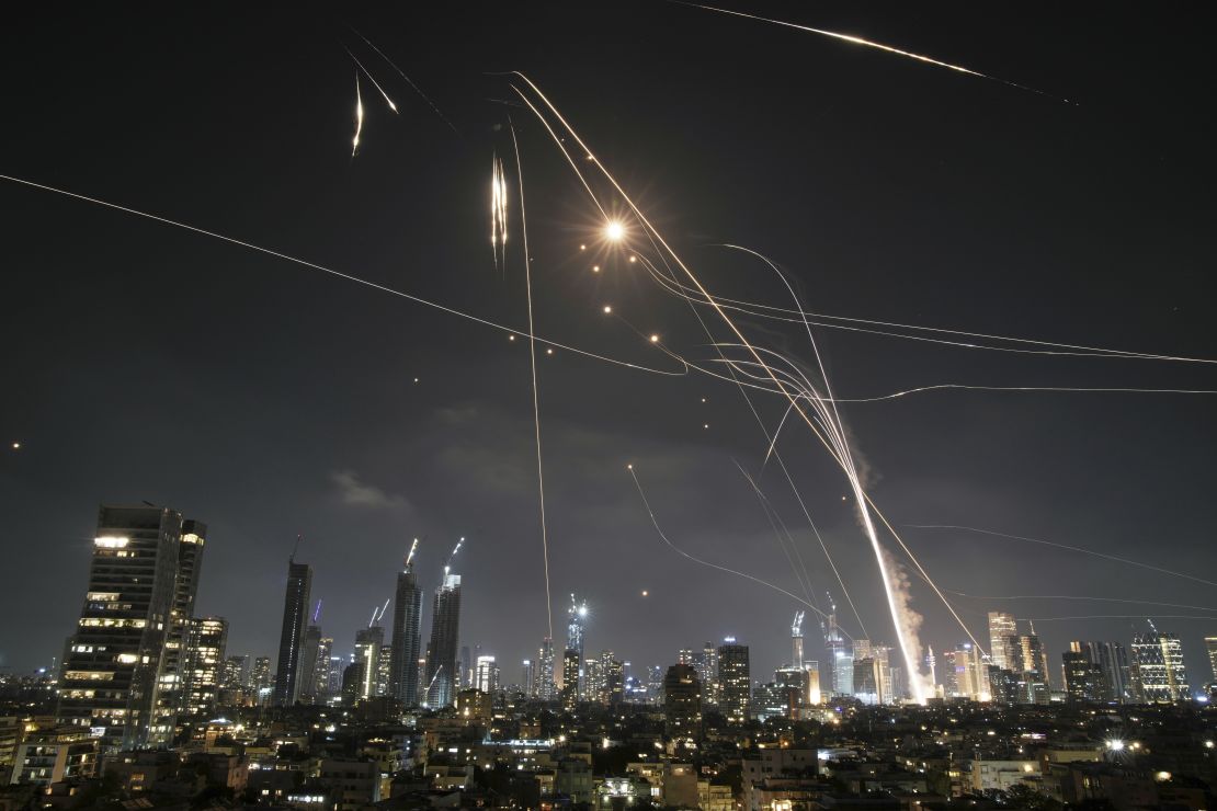 Israeli Iron Dome air defense system fires to intercept missiles over Tel Aviv, Israel, on Friday, June 13.