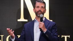 Donald Trump Jr. participates in the announcement of Trump Mobile, in New York's Trump Tower, Monday, June 16, 2025. (AP Photo/Richard Drew)