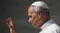 Pope Leo XIV arrives for his weekly general audience in St. Peter's Square at the Vatican, Wednesday, June 18, 2025. (AP Photo/Alessandra Tarantino)