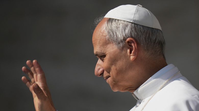 Pope Leo XIV arrives for his weekly general audience in St. Peter's Square at the Vatican, Wednesday, June 18, 2025. (AP Photo/Alessandra Tarantino)