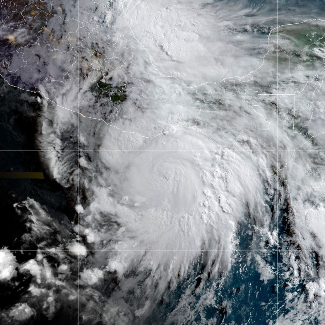 This satellite image provided by the National Oceanic and Atmospheric Administration (NOAA) shows Hurricane Erick approaching Mexico's Pacific coast, on the morning of Wednesday, June 18, 2025.