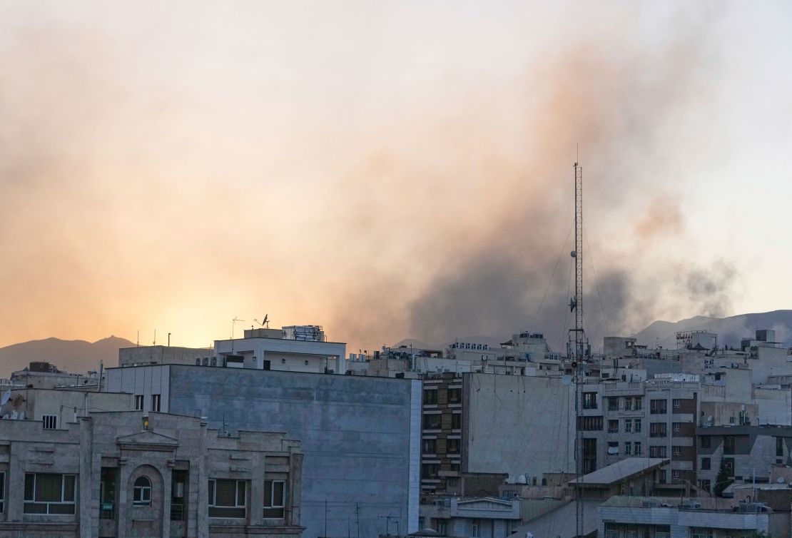 Smoke rises after an Israeli attack in Tehran, Iran, on June 18, 2025.