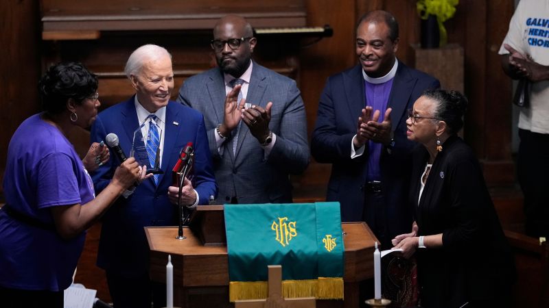 Biden shares message of unity and action during Juneteenth celebration at historic Black church