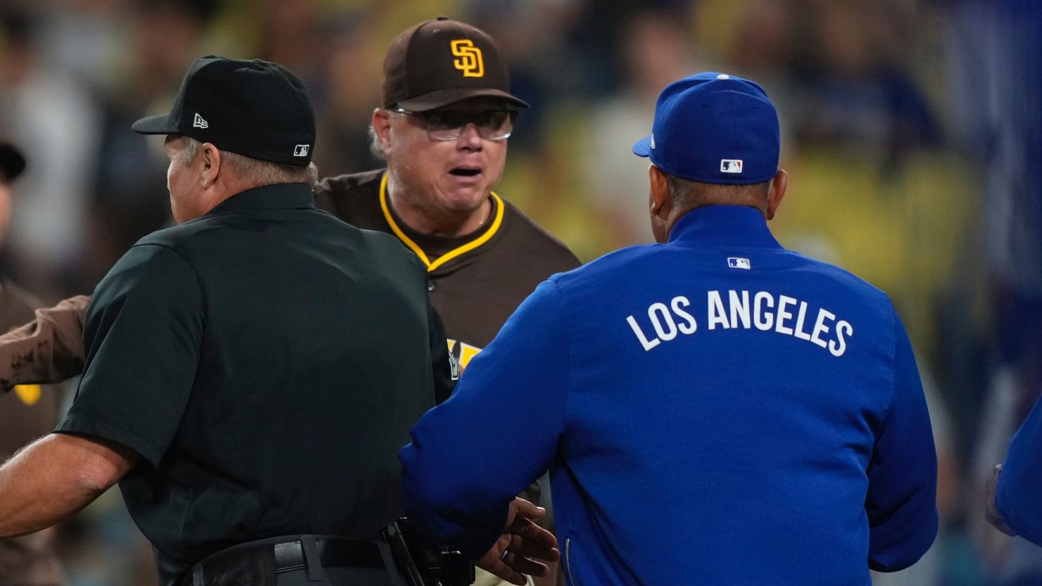 San Diego Padres manager Mike Shildt and Los Angeles Dodgers manager Dave Roberts were both suspended a game after an on-the-field exchange on Thursday.