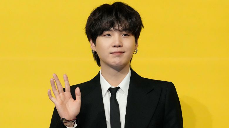 Suga, a member of South Korean K-pop band BTS, in Seoul, South Korea on May 21, 2021.