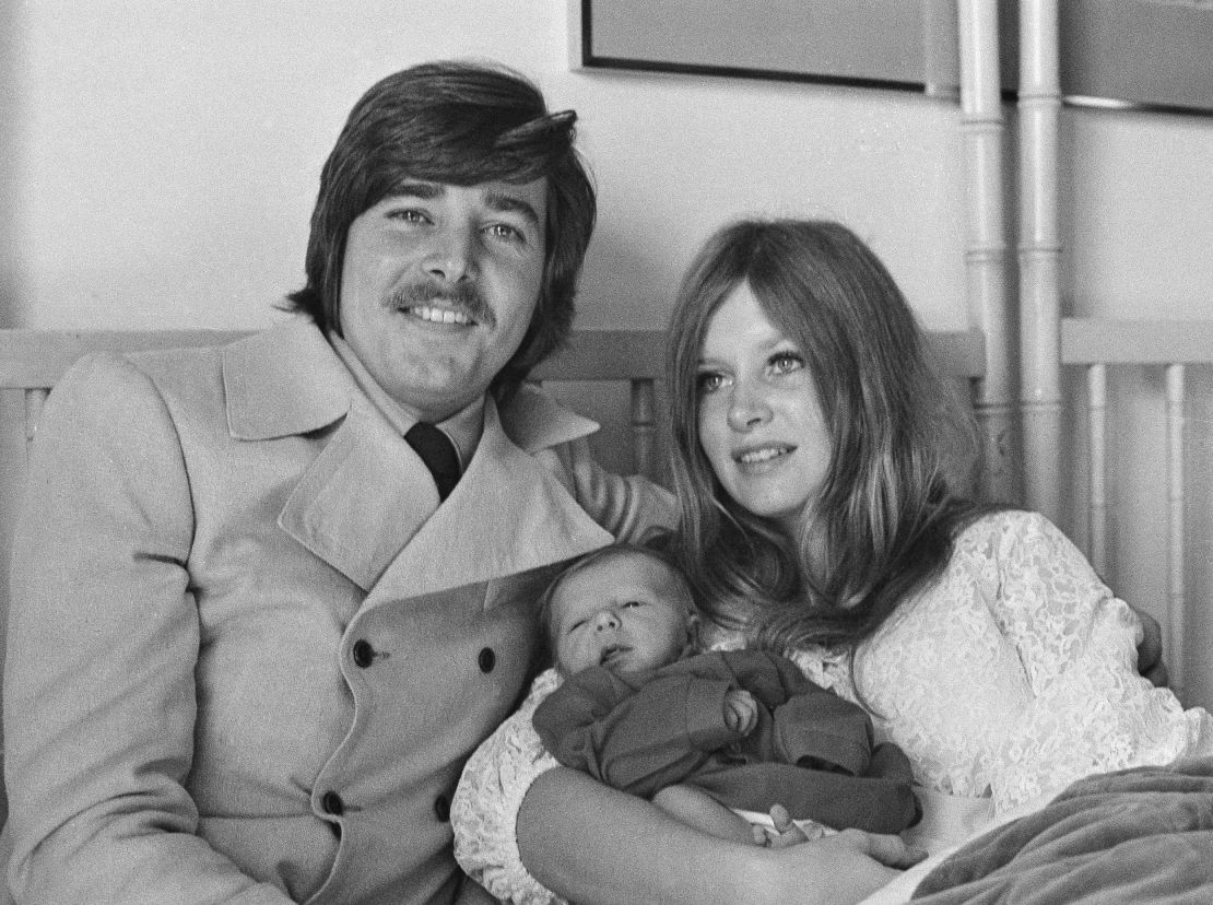 Singer Bobby Sherman, his first wife Patricia, and their newborn son Christopher Noel appear in Los Angeles on Dec. 21, 1972.