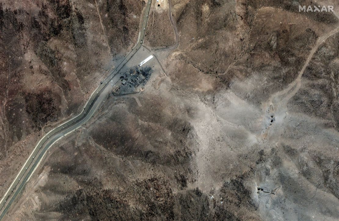This June 24 satellite image provided by Maxar Technologies shows damage at Fordow enrichment facility after the US strikes on June 22.