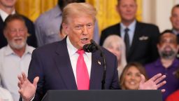 President Donald Trump speaks at an event to promote his domestic policy and budget agenda in the East Room of the White House, Thursday, June 26, 2025, in Washington.