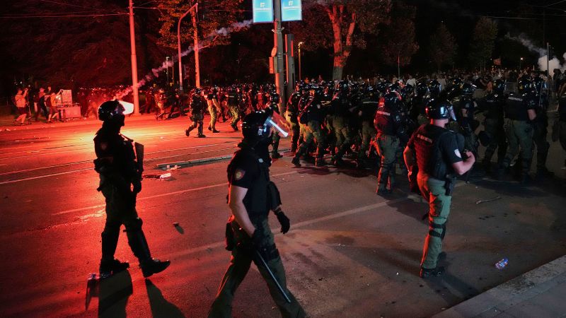 Police clash with anti-government protesters calling for early elections in Serbia
