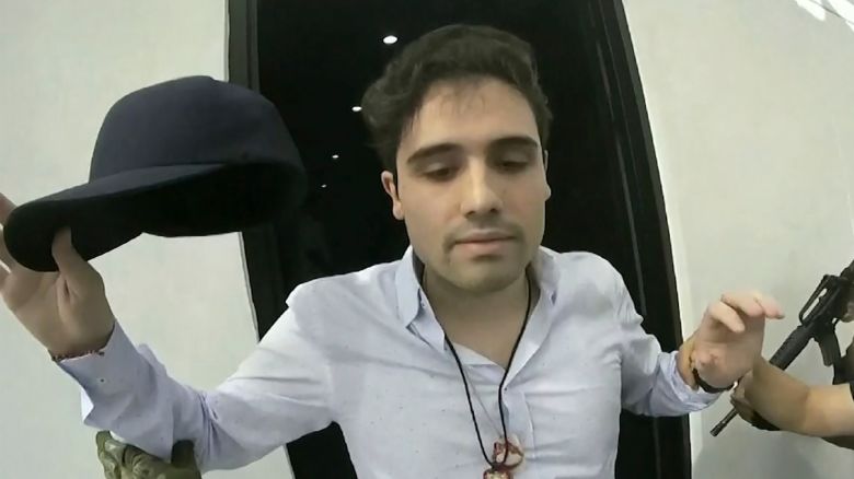 This frame grab from video, provided by the Mexican government, shows Ovidio Guzman Lopez being detained in Culiacan, Mexico, on October 17, 2019.