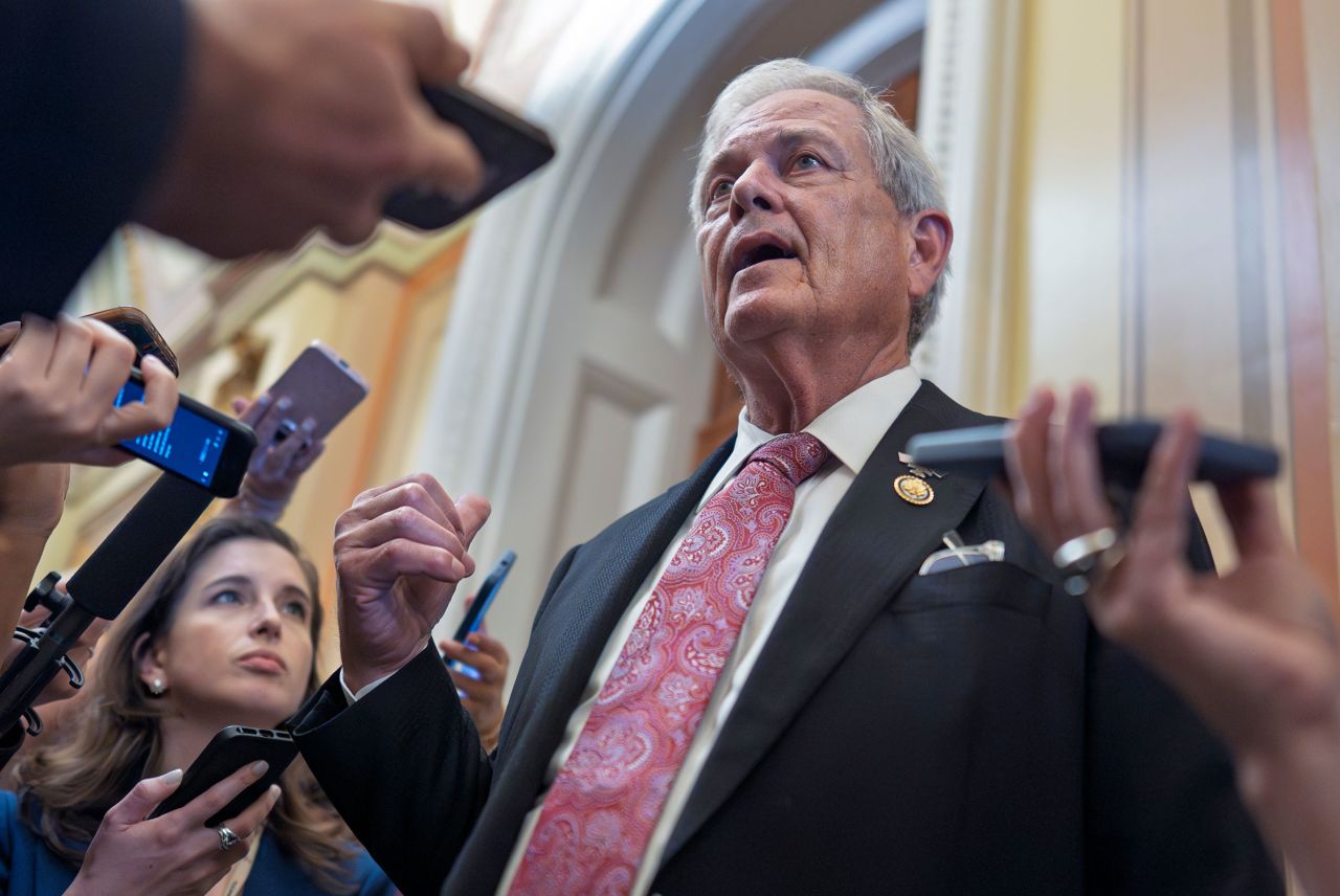 Rep. Ralph Norman speaks to reporters following a meeting at the White House on Wednesday.
