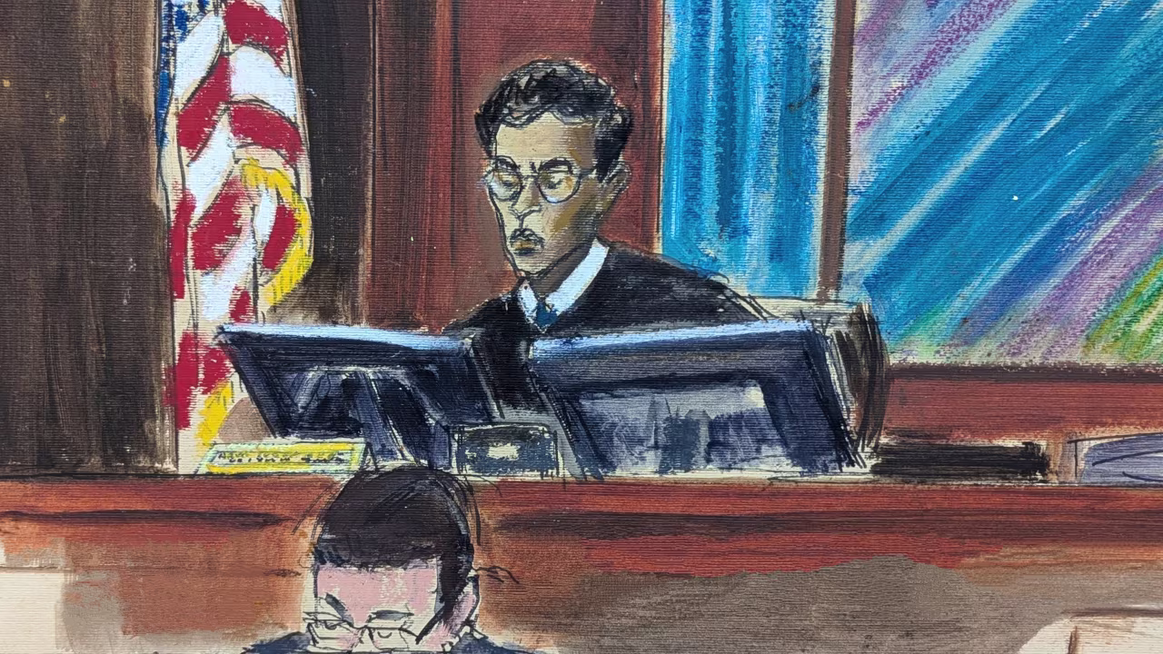 In this courtroom sketch, Judge Arun Subramanian speaks during a bail hearing for Sean "Diddy" Combs, on Wednesday.