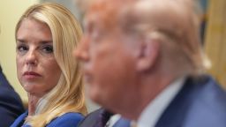 Attorney General Pam Bondi attends a Cabinet meeting held by President Donald Trump at the White House in Washington, DC, on July 8.