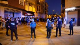 Local Police and Guardia Civil officers during riots in Torre Pacheco, on July 12, 2025, in Torre Pacheco, Murcia (Spain). After a night of altercations, the Guardia Civil has arrested one person and five have been slightly injured. The events have triggered after the assault on an elderly man last July 9.