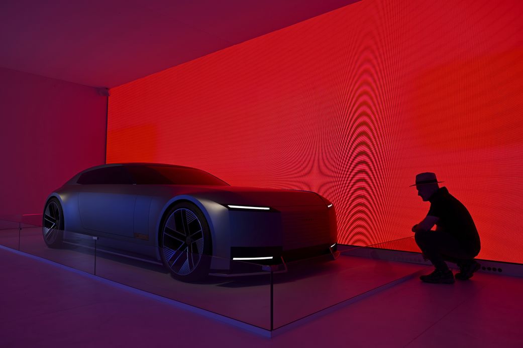 The Jaguar Type 00 design concept car at the Goodwood Festival of Speed in West Sussex, England.