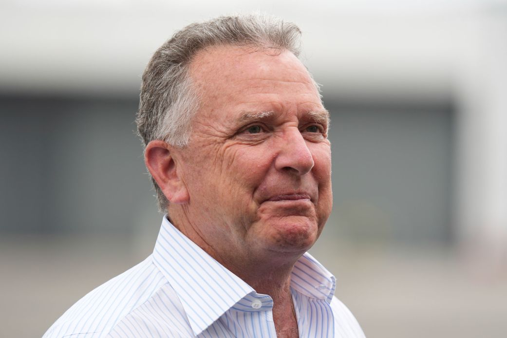 White House special envoy Steve Witkoff waits for the arrival of President Donald Trump at Teterboro Airport in Teterboro, New Jersey, on July 13.