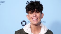 Poet Andrea Gibson, one of the subjects of the documentary film "Come See Me in the Good Light," poses at the premiere of the film during the Sundance Film Festival on January 25, 2025, in Park City, Utah.