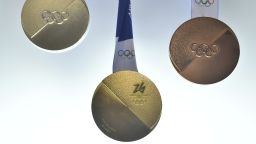 Milano Cortina 2026 Winter Olympics medals are displayed during the unveiling ceremony in Venice, Italy, Tuesday, July 15, 2025. (AP Photo/Luigi Costantini)