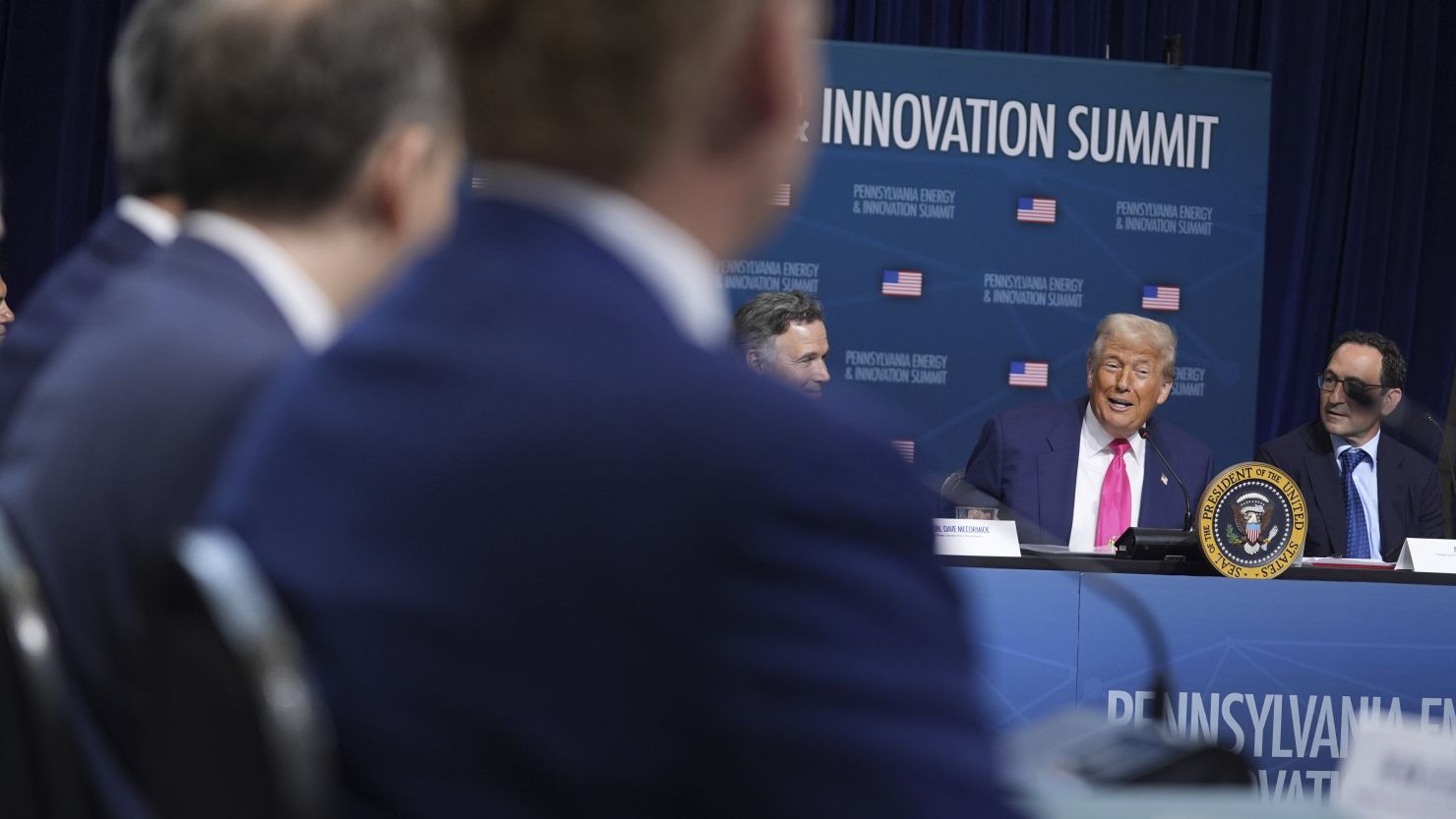 President Donald Trump speaks at the "Inaugural Pennsylvania Energy and Innovation Event" at Carnegie Mellon University in Pittsburgh on Tuesday.