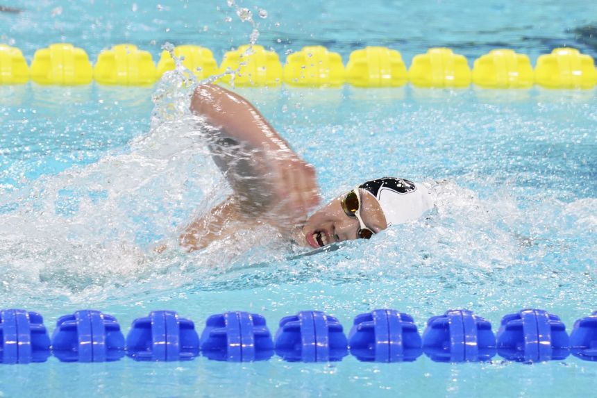 The swimmer has set lightning fast times despite being just 12.