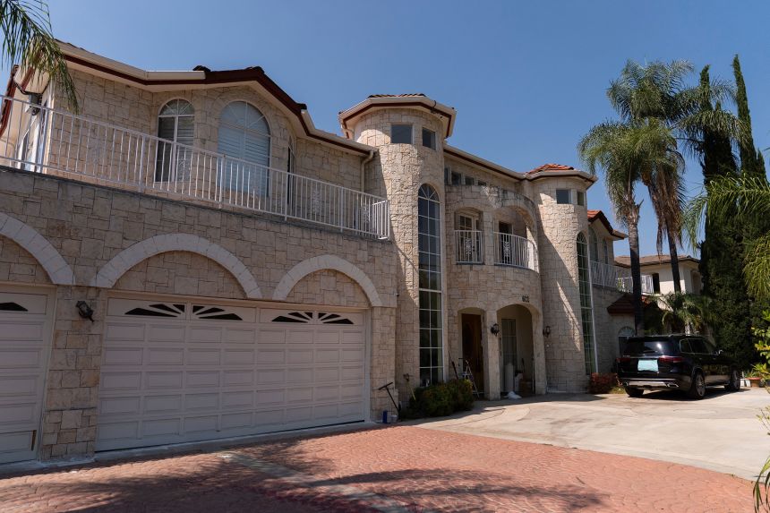 The home of Silvia Zhang and Guojun Xuan in Arcadia, California, is seen on Wednesday.